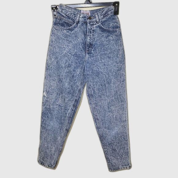 Prezzia Vintage 80s Acid Wash Zipper Jeans 3 24 - Picture 1 of 12